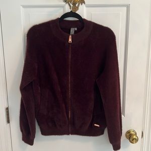 Sweaty Betty faux fur bomber jacket